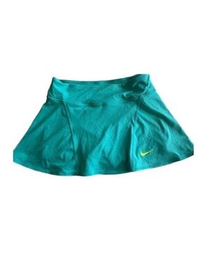 Nike Teal Performance Skort shorts attached with Neon Yellow Swoosh